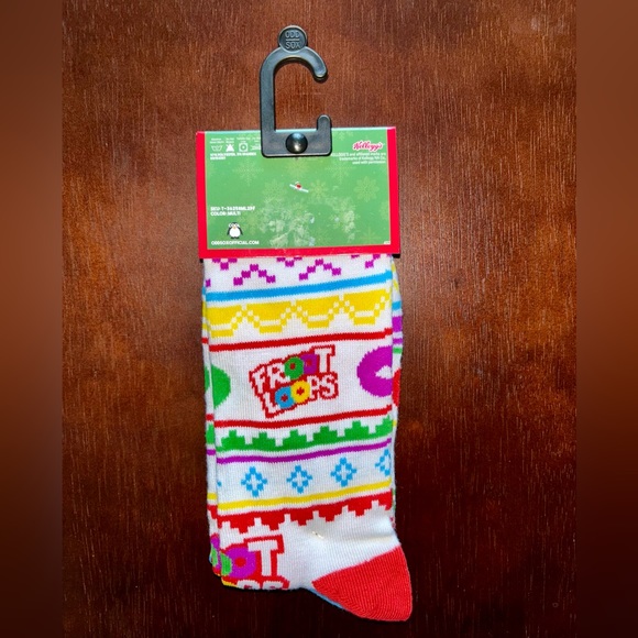 FROOT LOOPS NOVELTY CREW SOCKS NWT MEN’S SHOE SIZE 8-12 - Picture 2 of 2